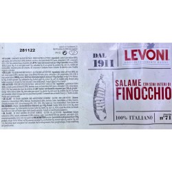 Finocchiona salame con semi interi di finocchio